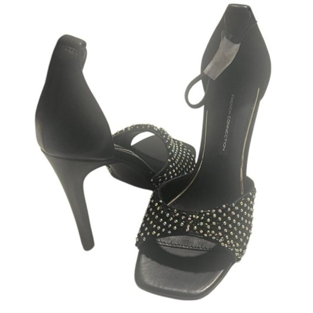 French Laura Connection Black Multicolor Rhinestones Stiletto Heels Size 7 NIB